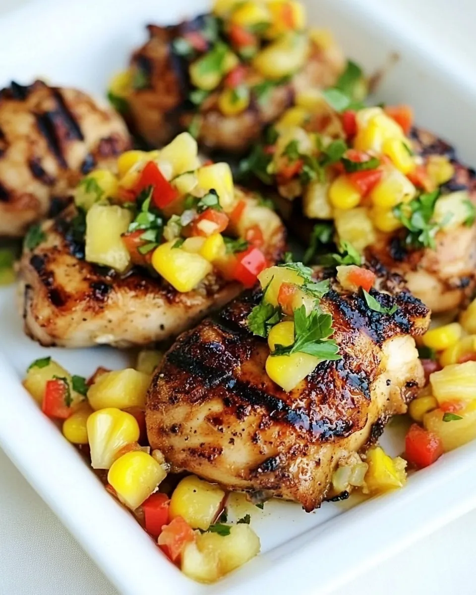 Classic Grilled Chicken Thighs with Pineapple, Corn and Bell Pepper Relish image