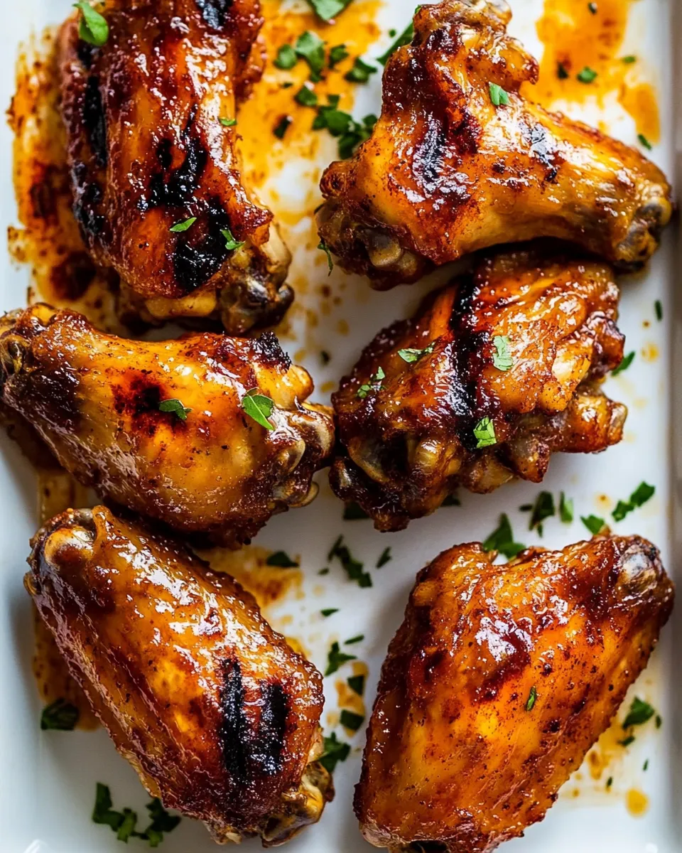 Delicious Grilled Chicken Wings food shot