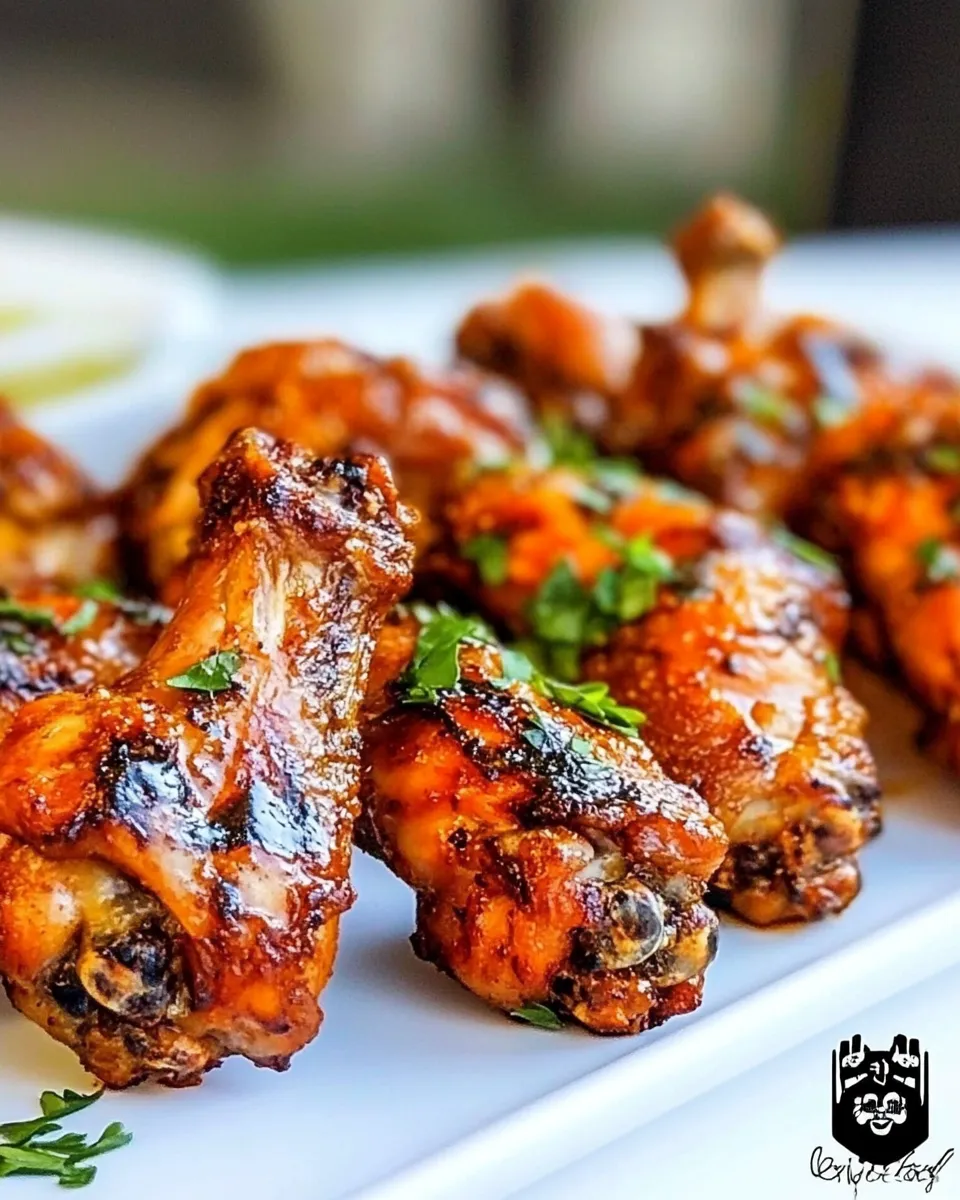 Easy Grilled Chicken Wings (SO Crispy!) food shot