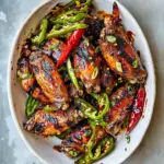 Delicious Grilled Chicken Wings with Shishito Peppers recipe photo