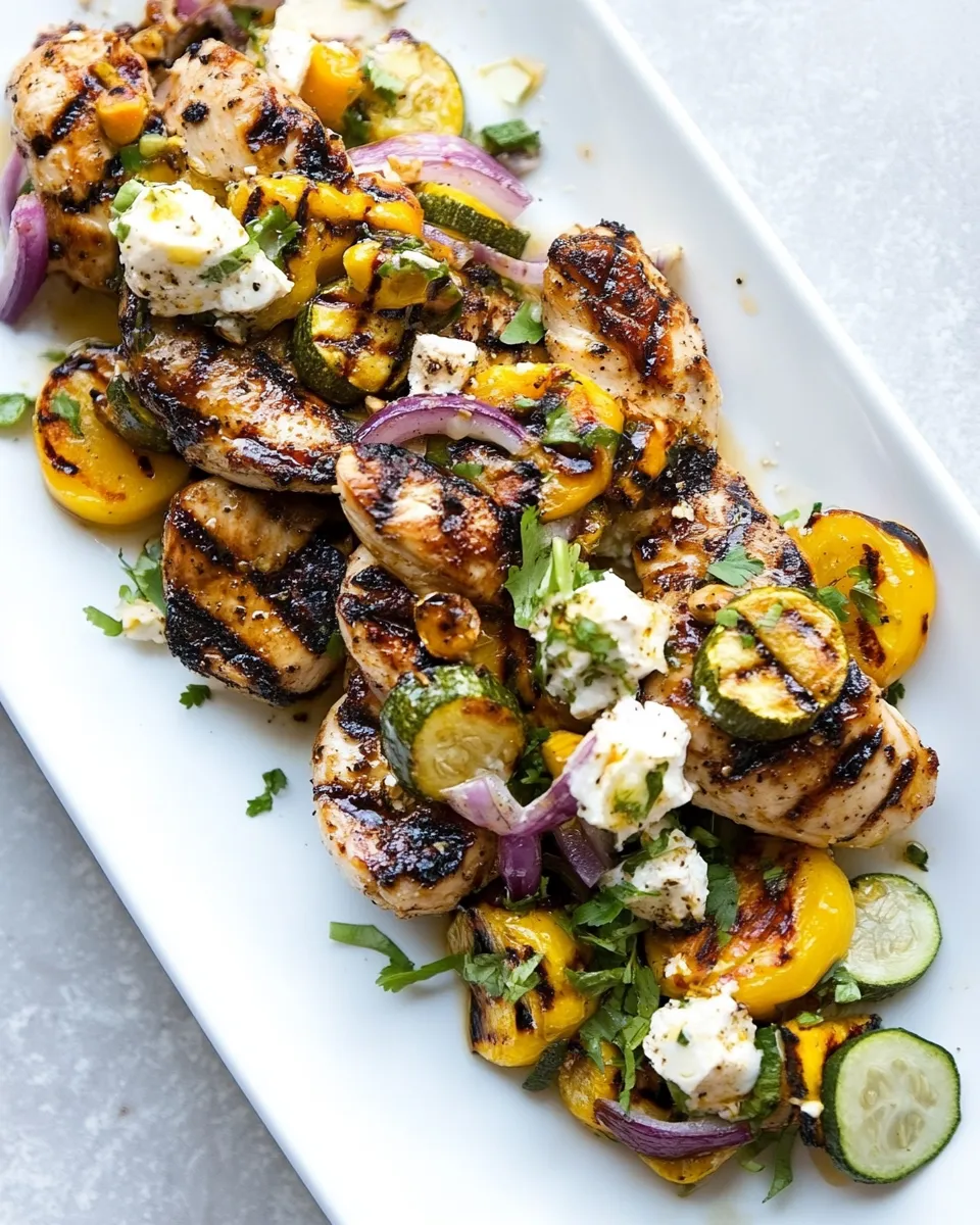 Delicious Grilled Chicken and Summer Vegetables plate image