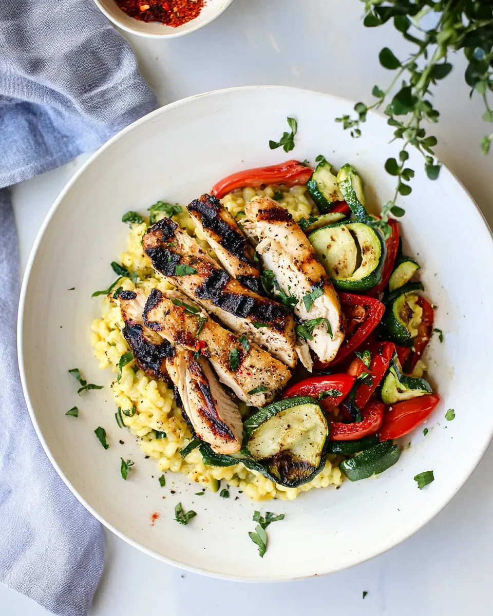 Classic Grilled Chicken and Veggie Risotto recipe photo
