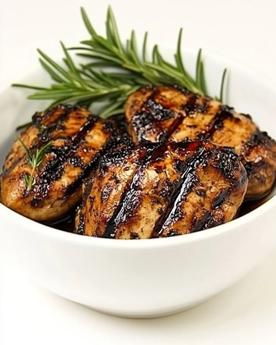 Delicious Grilled Chicken with Balsamic Vinegar food shot