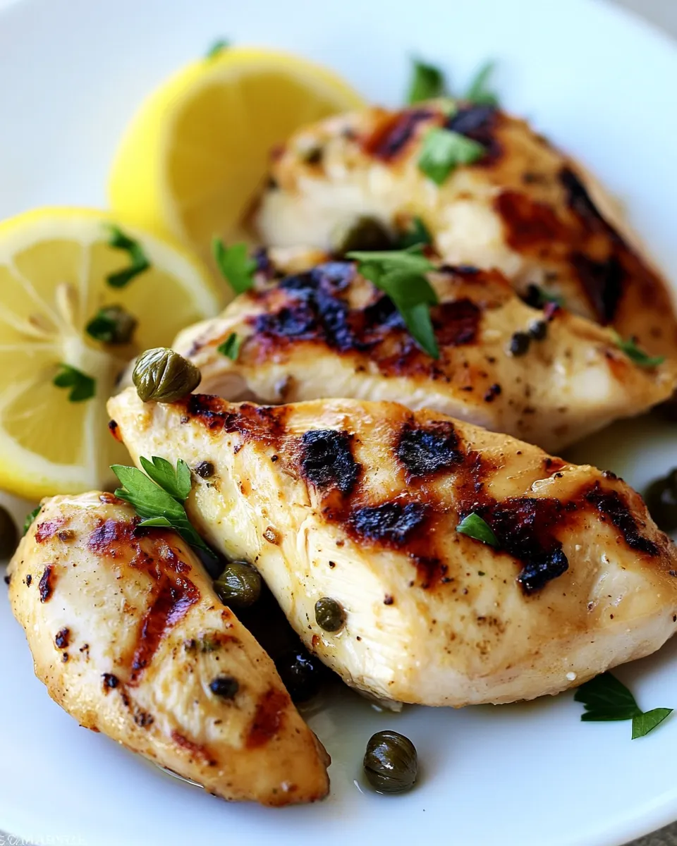 Delicious Grilled Chicken with Lemon and Capers plate image