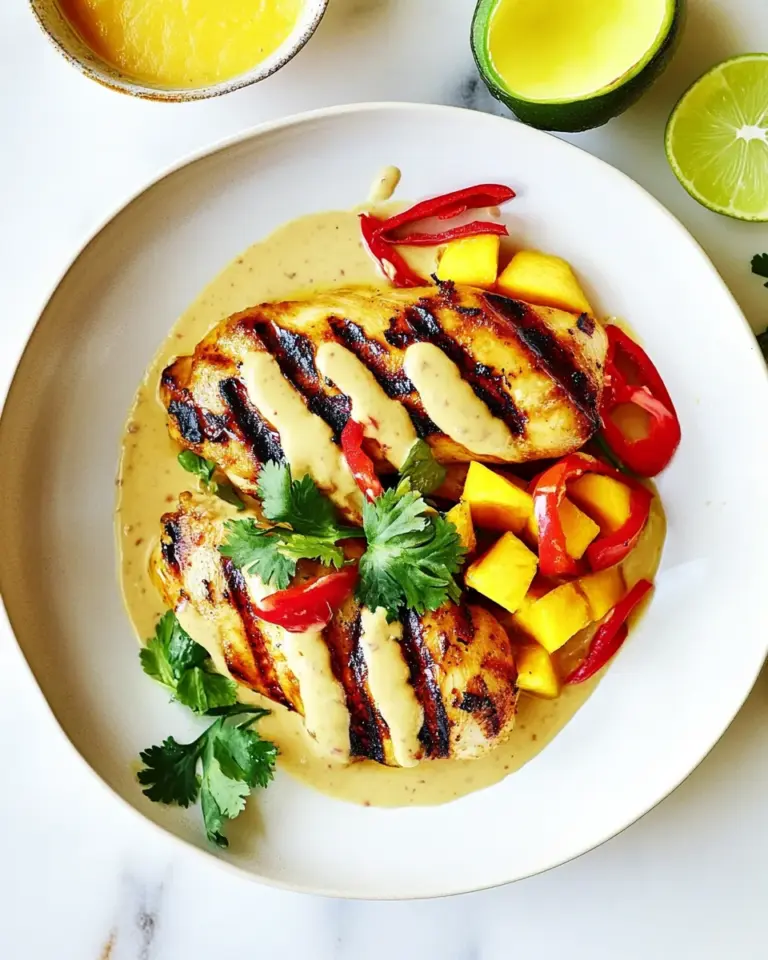 Homemade Grilled Chicken with Mango and Tahini Sauce photo