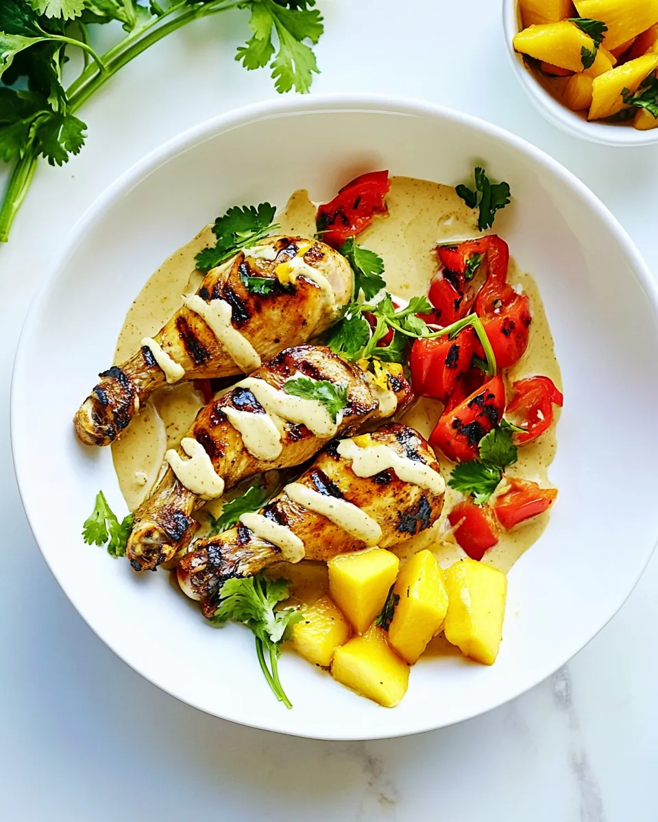 Easy Grilled Chicken with Mango and Tahini Sauce recipe photo