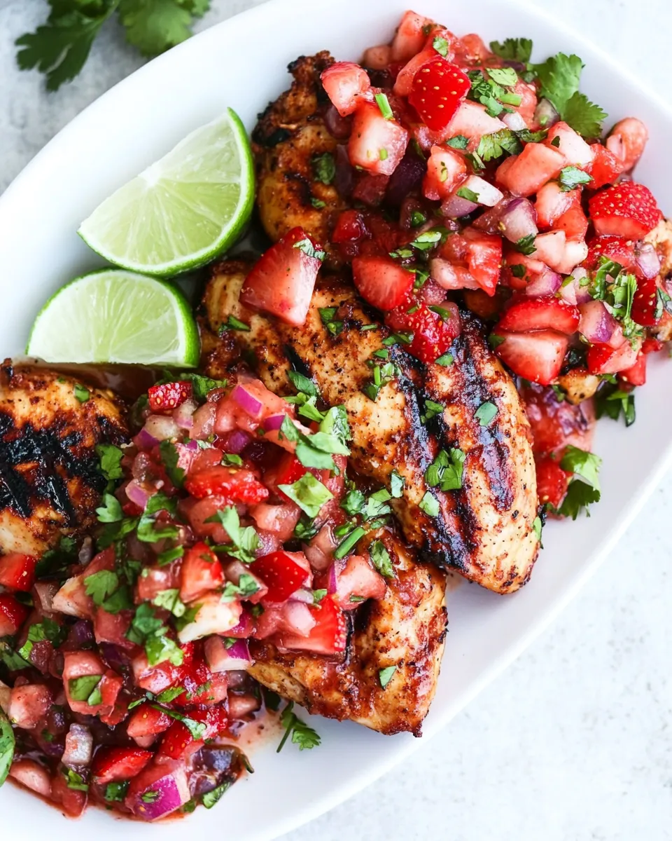 Healthy Grilled Chicken with Strawberry Salsa recipe photo