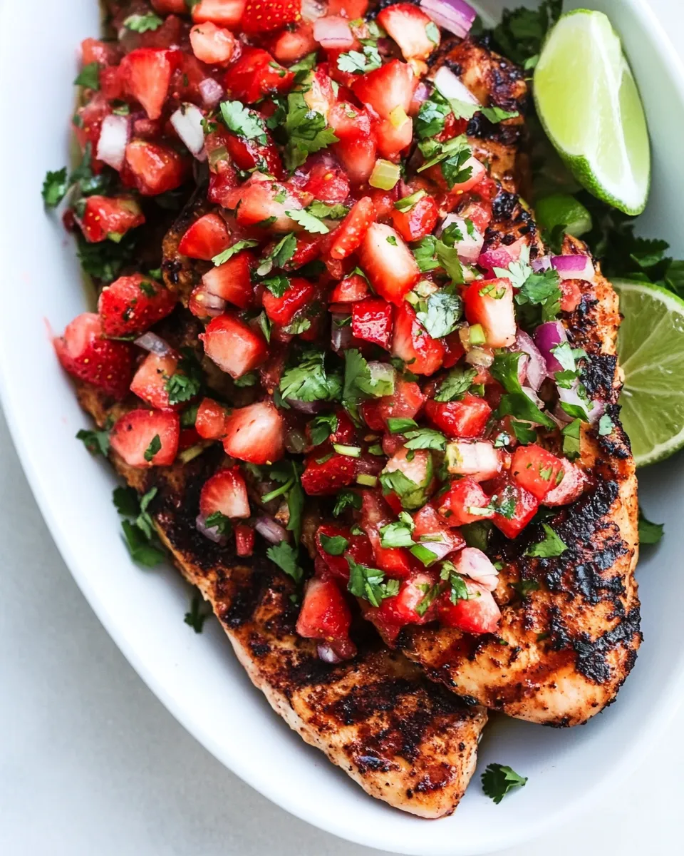 Easy Grilled Chicken with Strawberry Salsa plate image