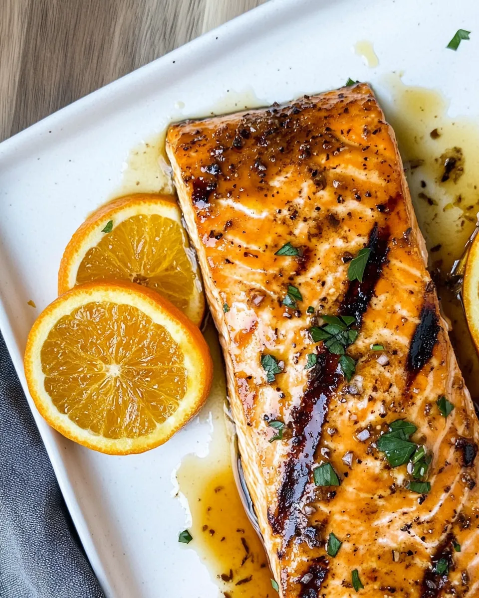 Easy Grilled Chipotle-Orange Salmon food shot