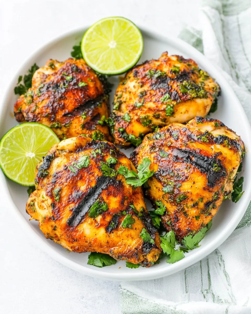 Classic Grilled Cilantro Lime Chicken Thighs dish photo