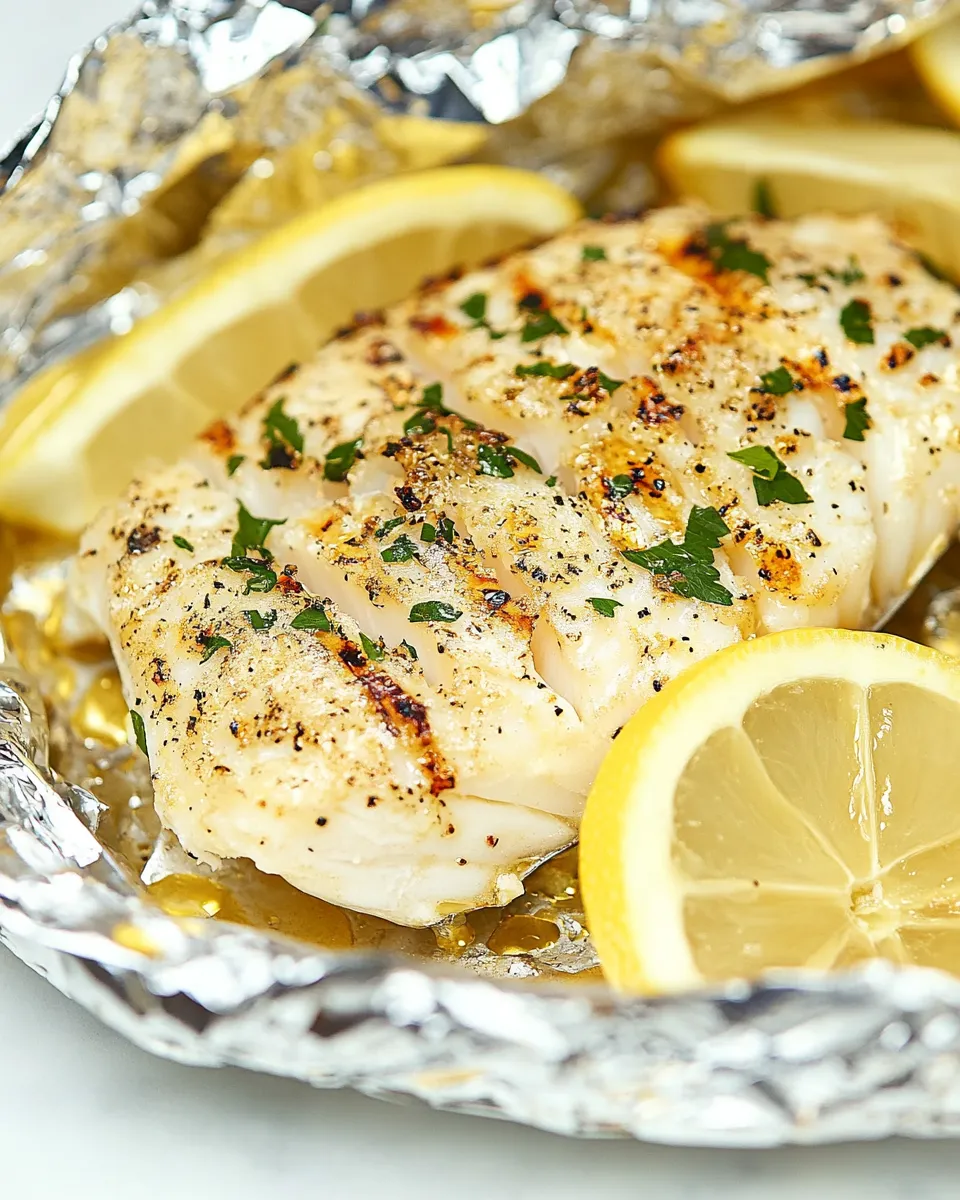 Delicious Grilled Cod In Foil dish photo
