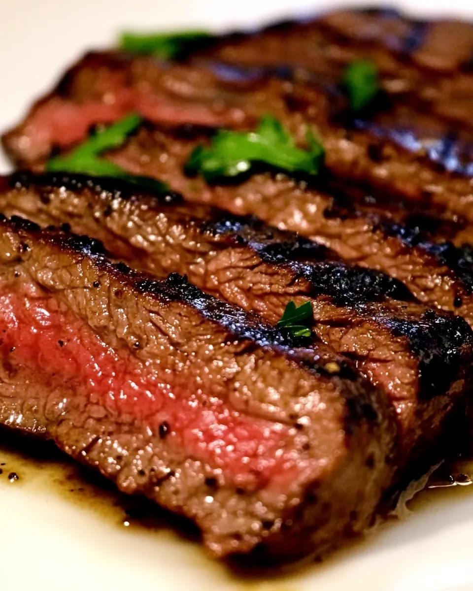 Easy Grilled Cuban Flank Steak food shot