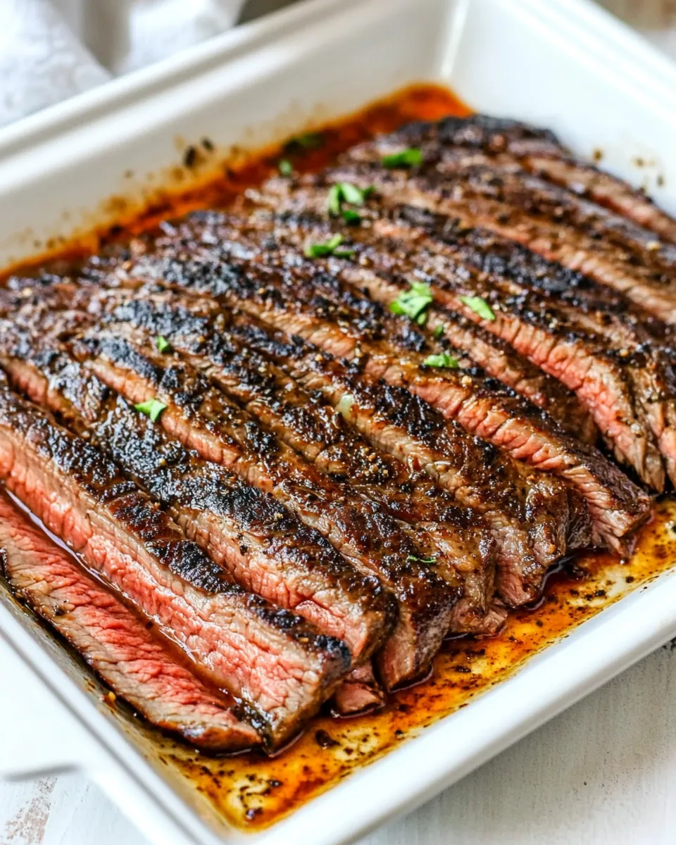 Quick Grilled Flank Steak Recipe food shot