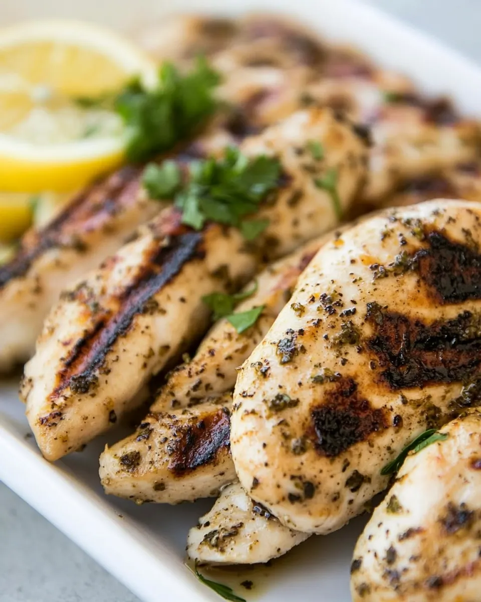Easy Grilled Lemon Herb Chicken food shot