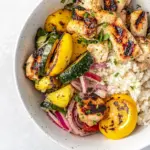 Delicious Grilled Lemonade Chicken Bowls. food shot