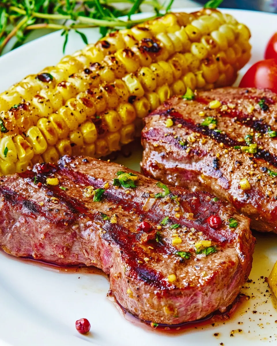 Quick Grilled One-Minute Steak and Paprika Corn on the Cob recipe image