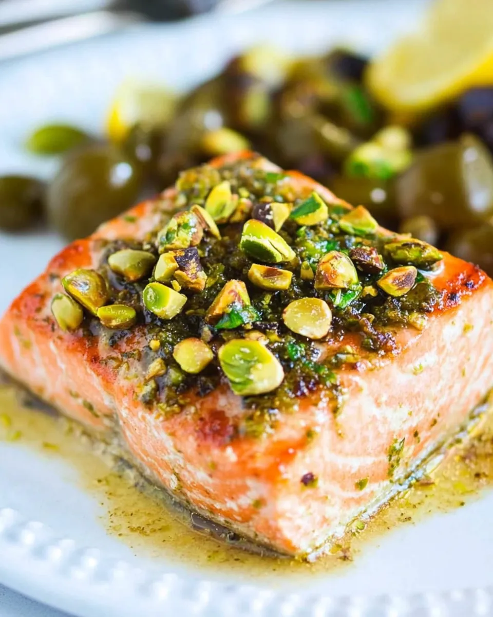 Easy Grilled Pistachio Salmon dish photo