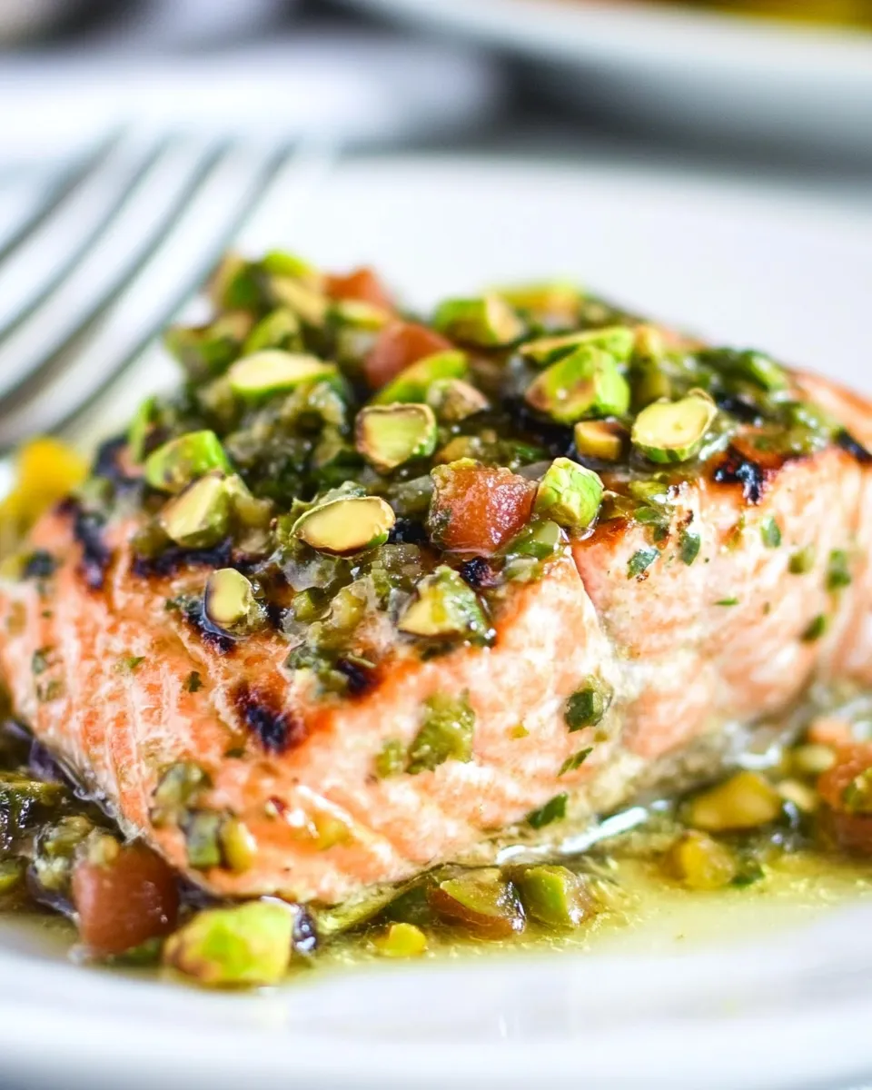 Best Grilled Pistachio Salmon plate image