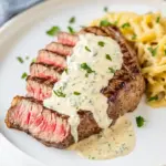 Homemade Grilled Ribeye Steak with Gorgonzola Sauce photo