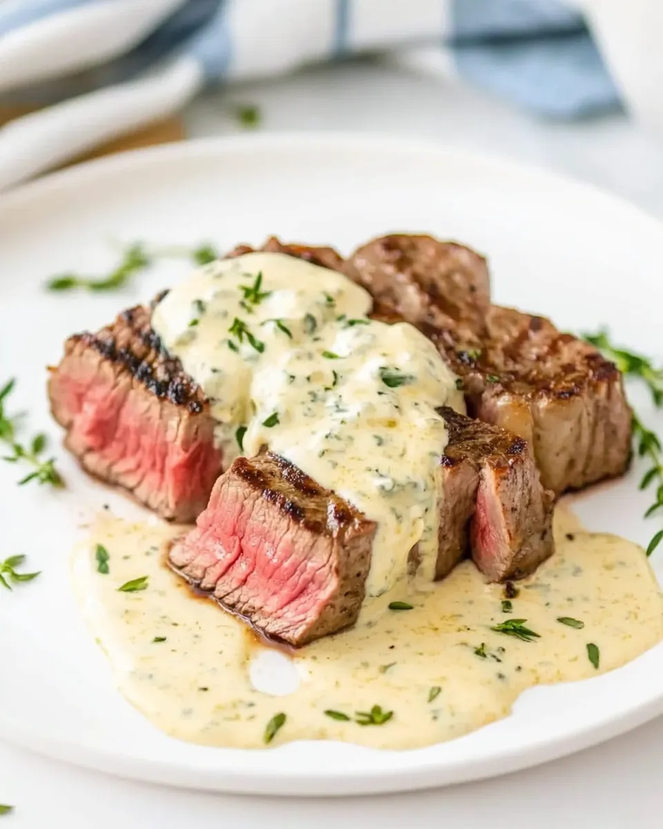 Classic Grilled Ribeye Steak with Gorgonzola Sauce image