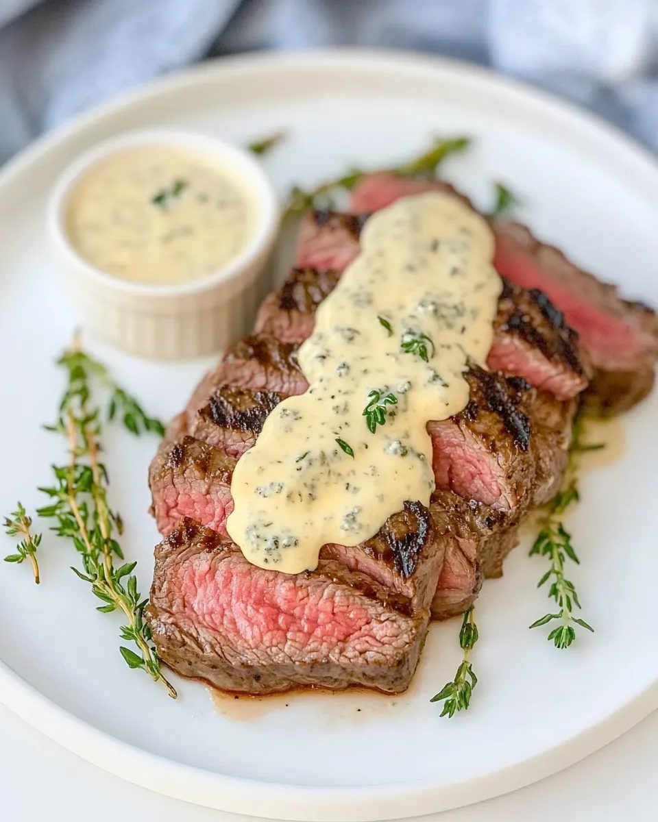 Easy Grilled Ribeye Steak with Gorgonzola Sauce recipe photo