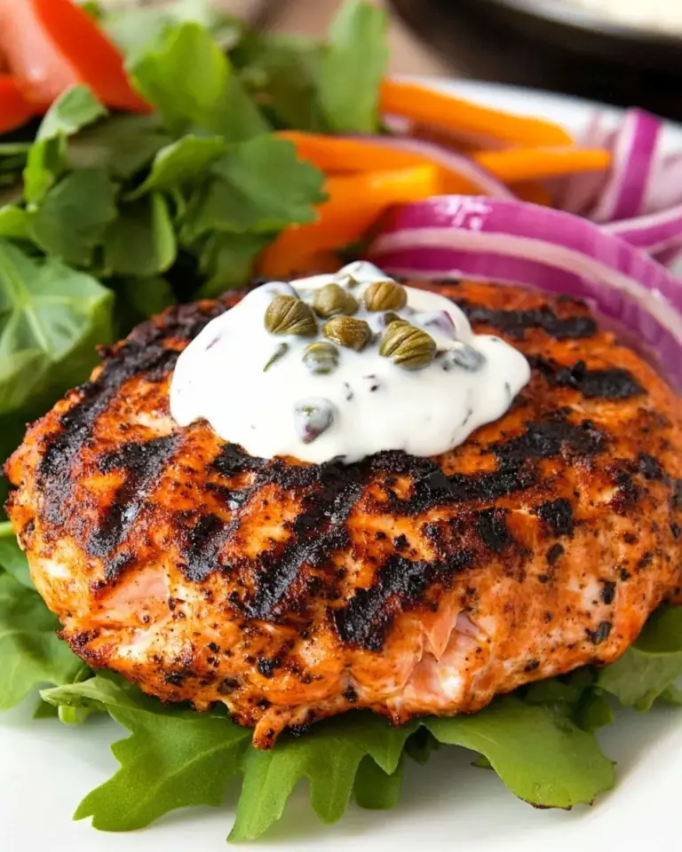 Homemade Grilled Salmon Burgers with Caper Mayonnaise photo