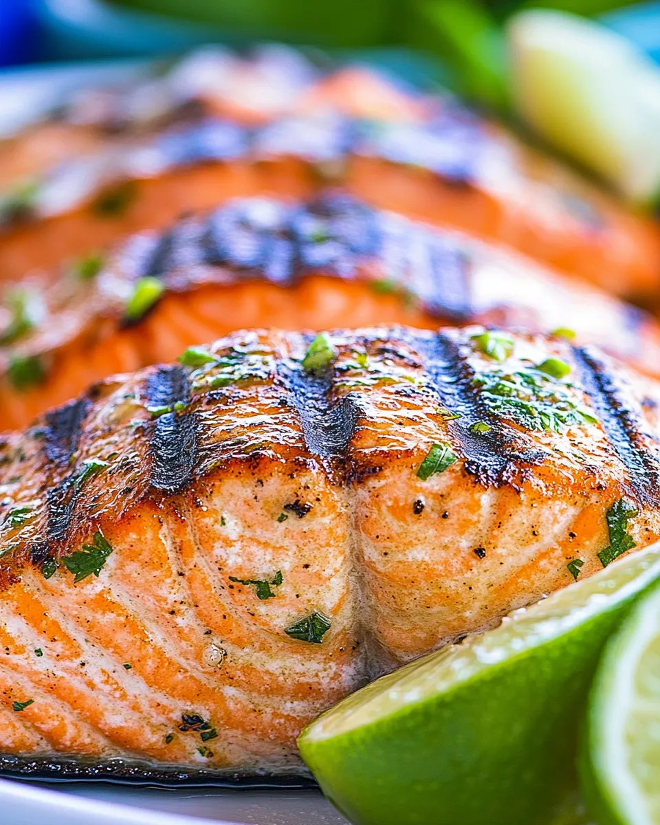 Delicious Grilled Salmon with Garlic Lime Butter picture