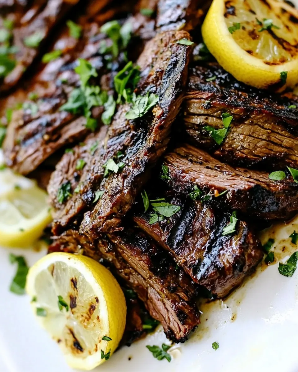 Easy Grilled Skirt Steak food shot