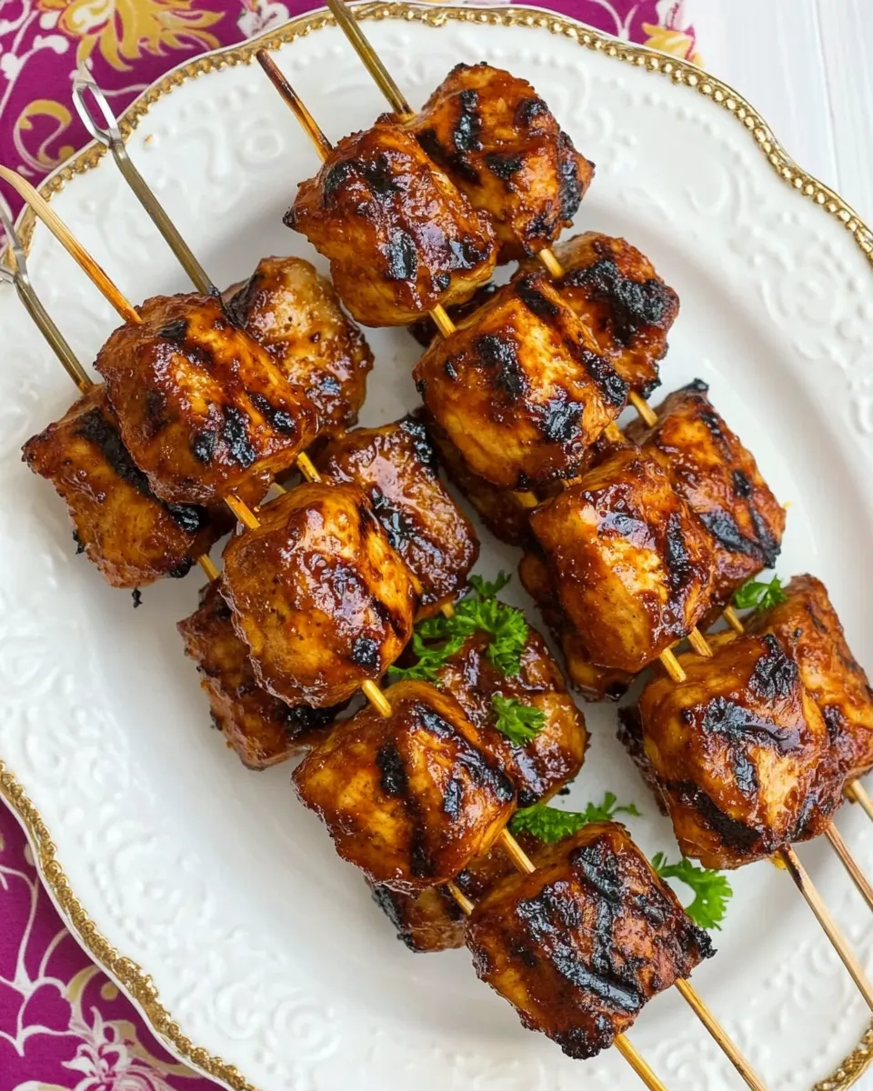 Homemade Grilled Sriracha Chicken Kabobs photo