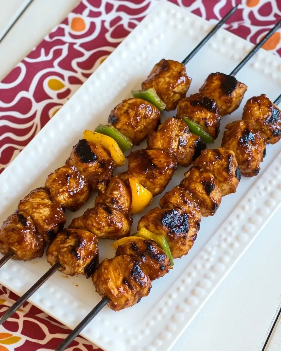 Classic Grilled Sriracha Chicken Kabobs recipe image