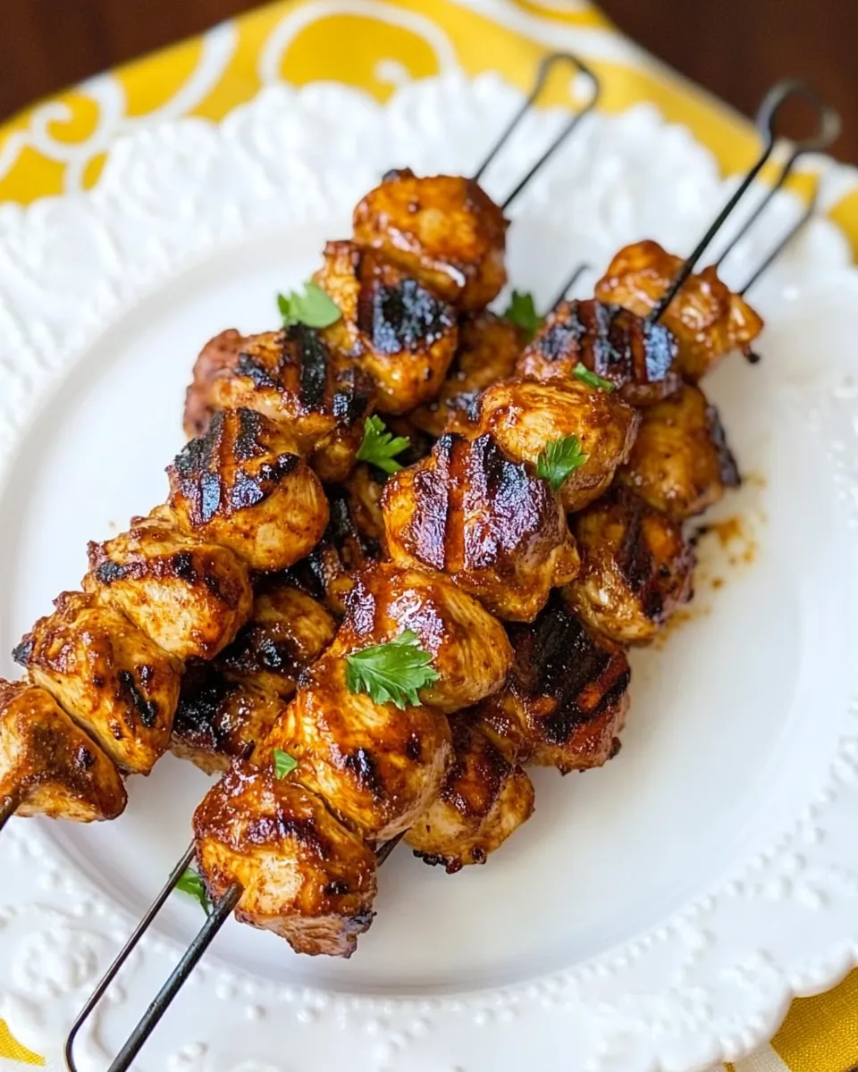 Delicious Grilled Sriracha Chicken Kabobs dish photo