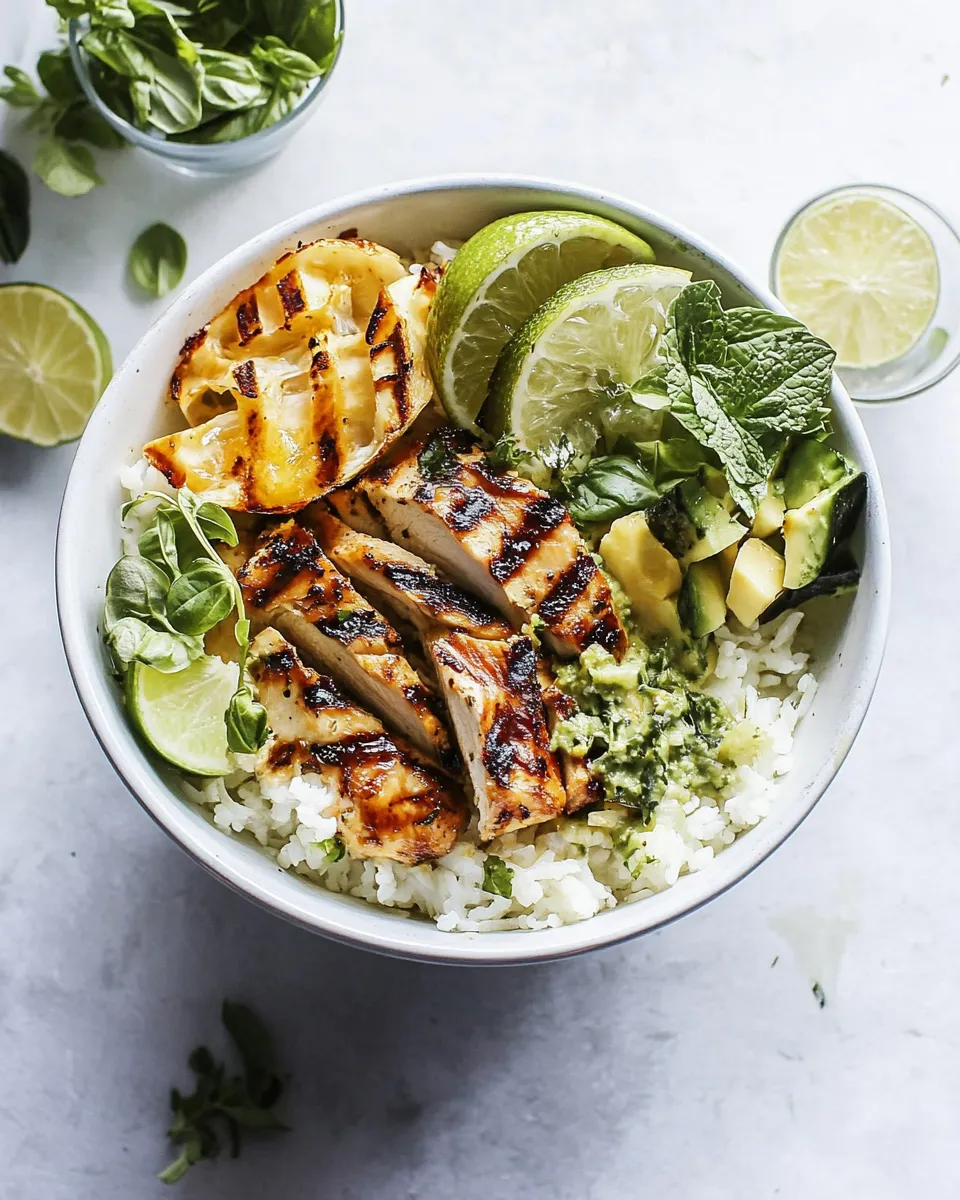 Easy Grilled Tropical Chicken Bowls recipe photo