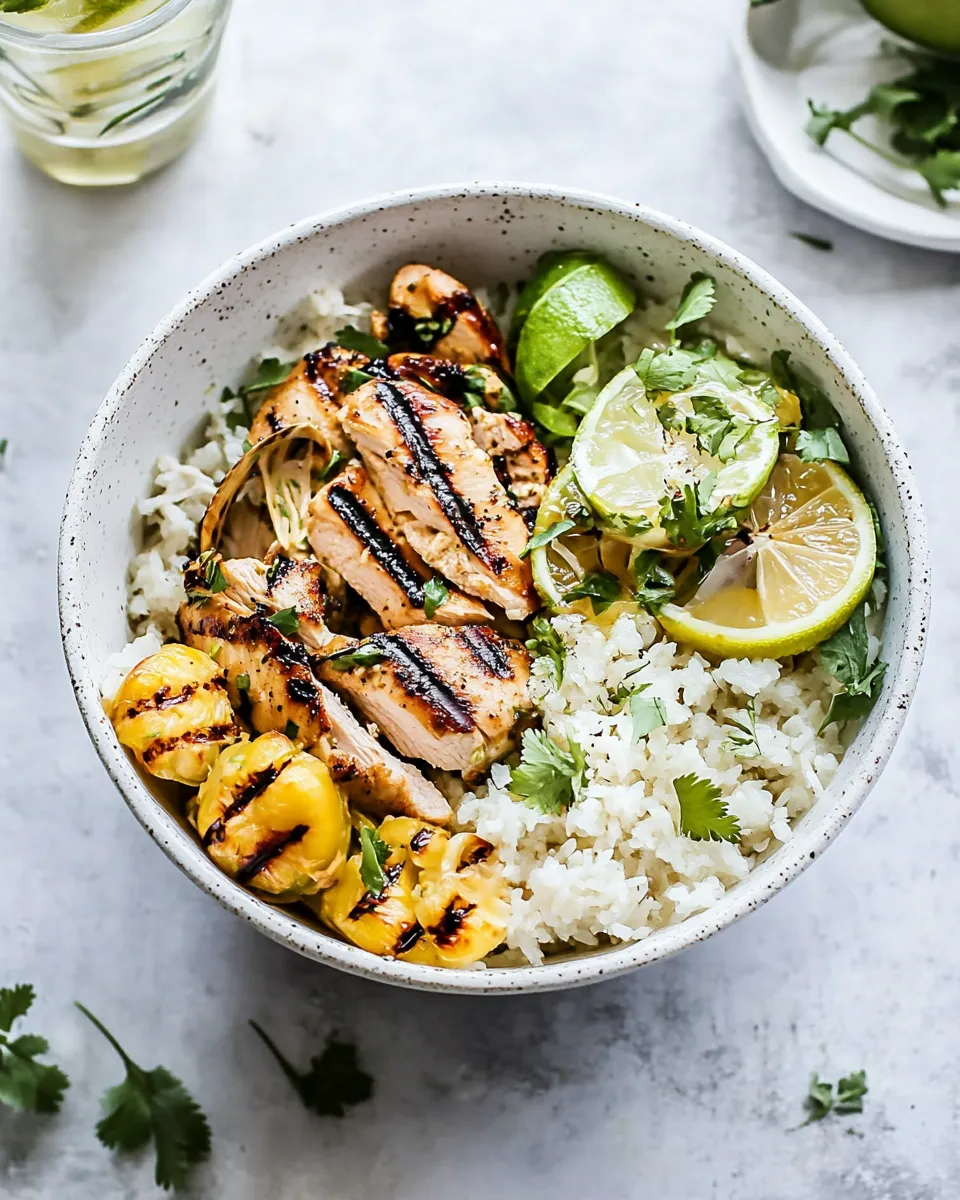 Delicious Grilled Tropical Chicken Bowls dish photo