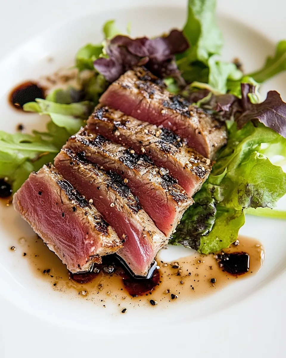 Easy Grilled Tuna Steak food shot