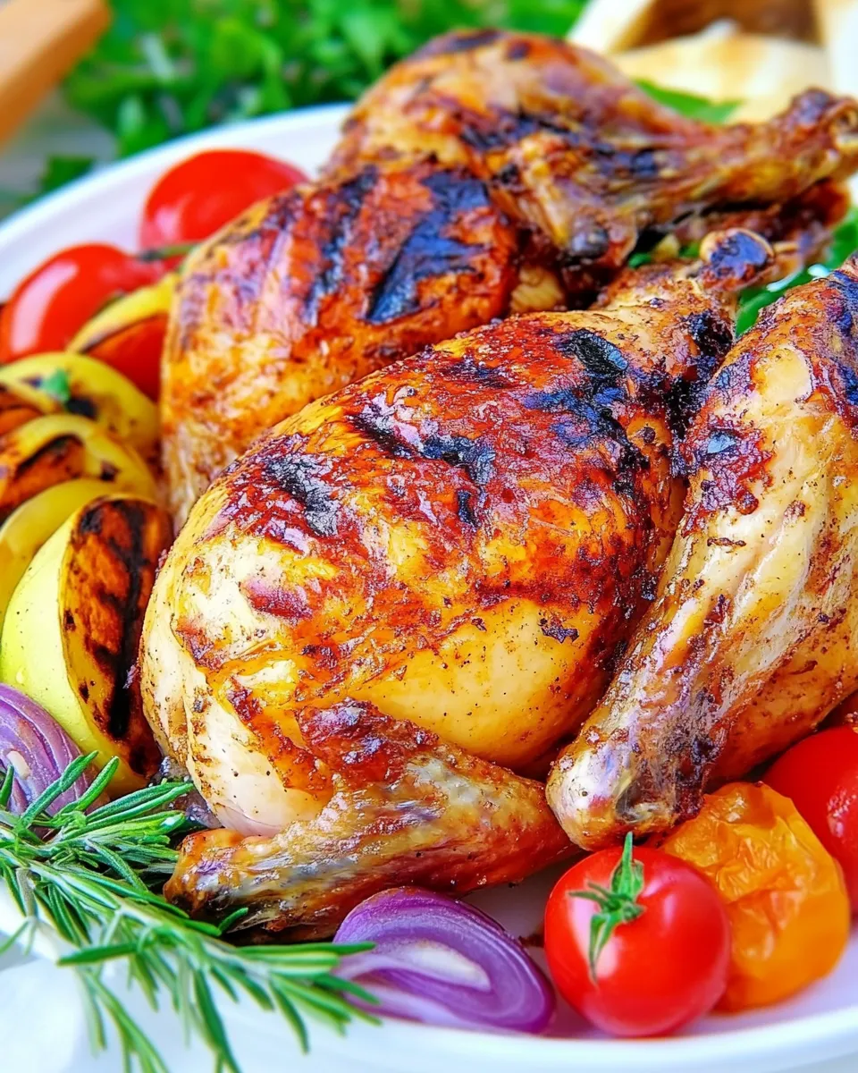 Delicious Grilled Whole Chicken plate image