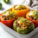 Homemade Ground Beef Stuffed Peppers without Rice (Keto and Low Carb) photo