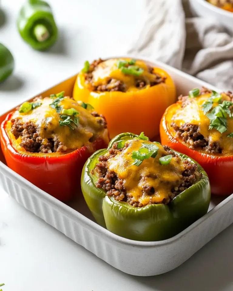 Homemade Ground Beef Stuffed Peppers without Rice (Keto and Low Carb) photo