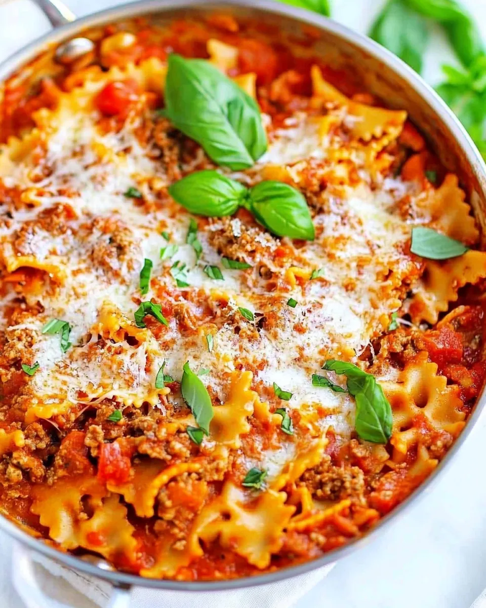 Delicious Healthier 20-Minute Skillet Lasagna shot
