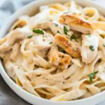 homemade Healthy Chicken Fettuccine Alfredo photo