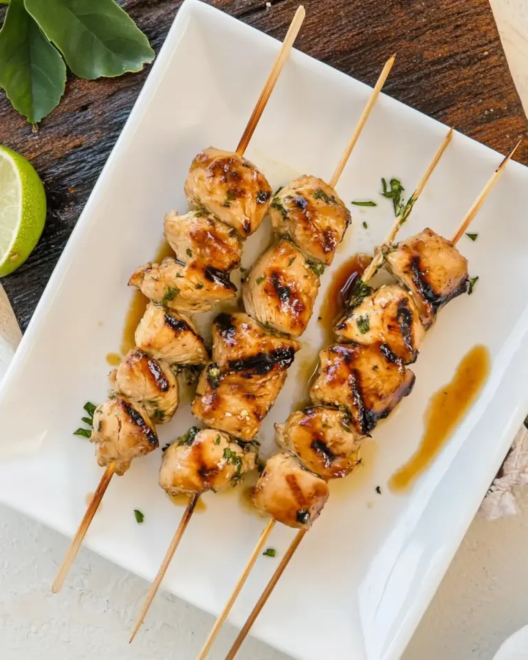 Homemade Healthy Soy-Lime Chicken Skewers photo