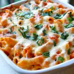Homemade Healthy Three-Cheese Chicken Penne Pasta Bake photo
