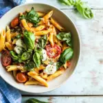 homemade Heirloom Tomato Pomodoro Penne Pasta. photo