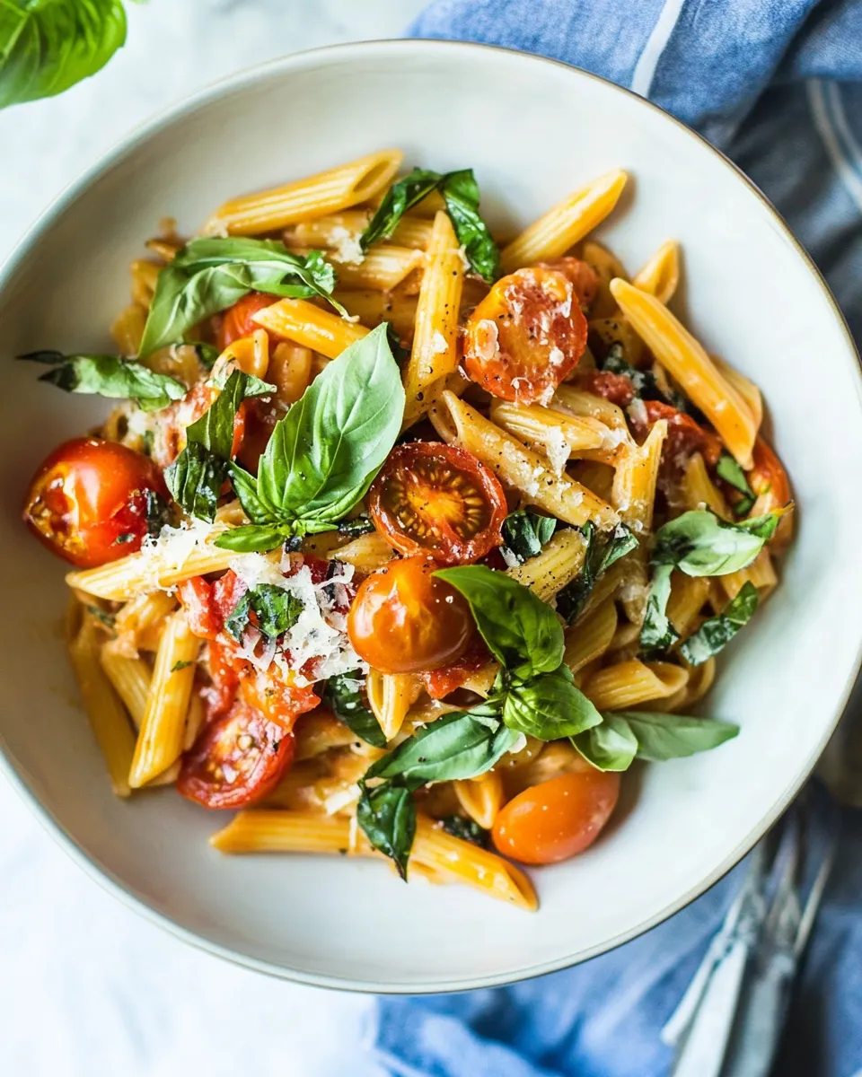 classic Heirloom Tomato Pomodoro Penne Pasta. image