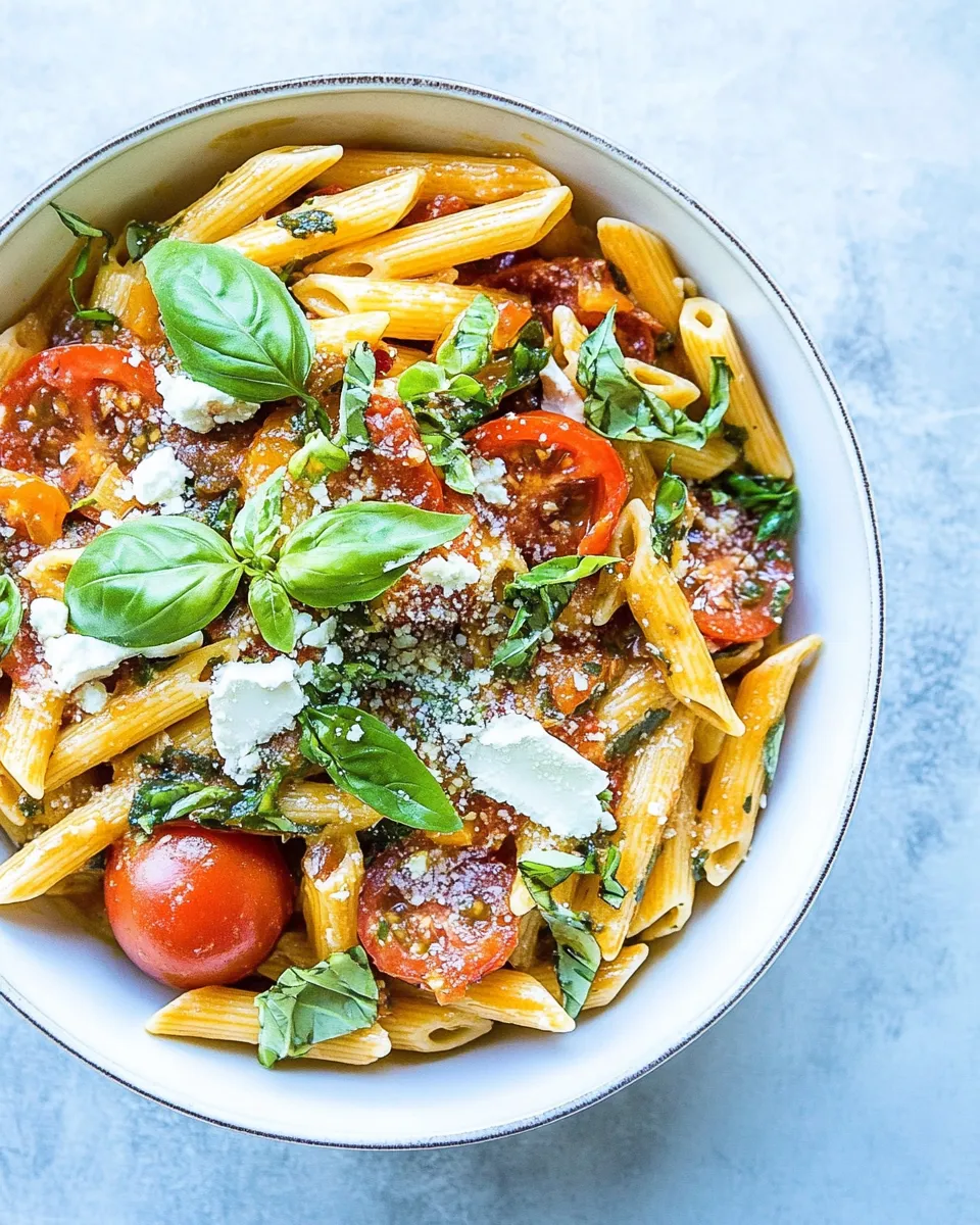easy Heirloom Tomato Pomodoro Penne Pasta. picture