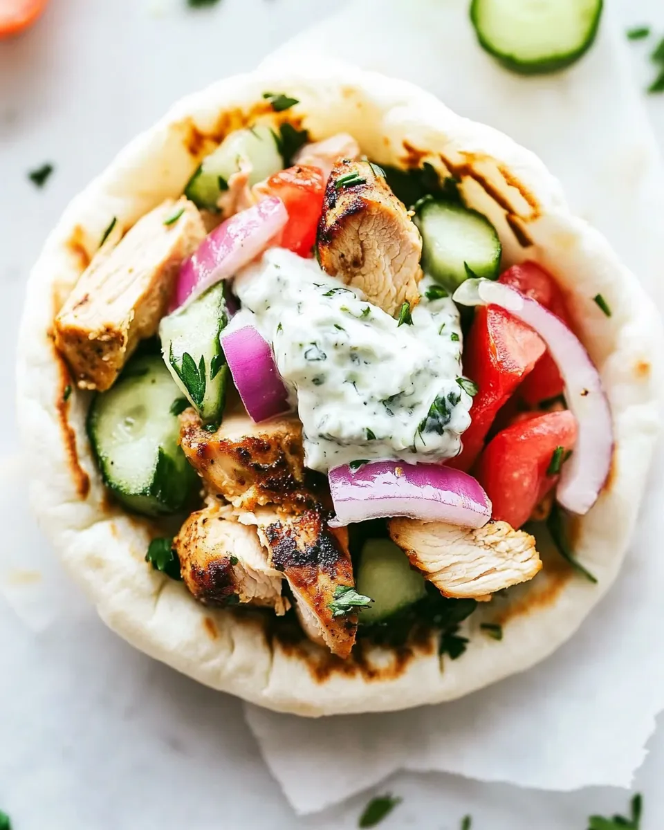 Easy Homemade Chicken Gyro with Tzatziki plate image
