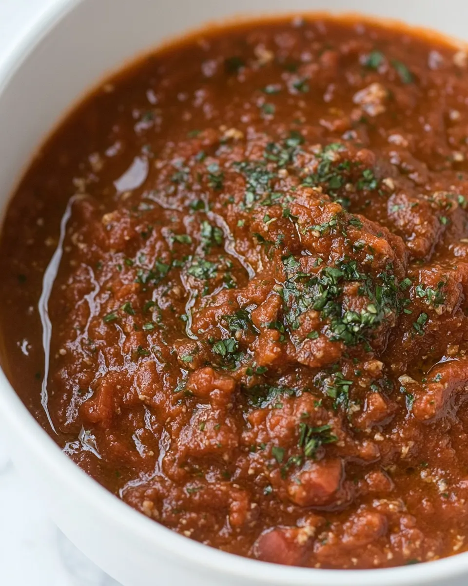 delicious Homemade Spaghetti Sauce shot
