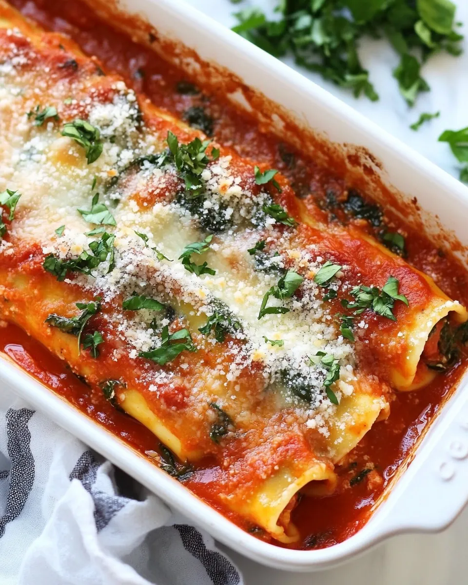 classic Homemade Spinach Manicotti image