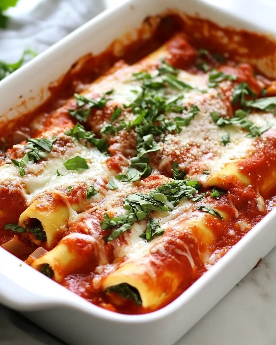 delicious Homemade Spinach Manicotti dish photo