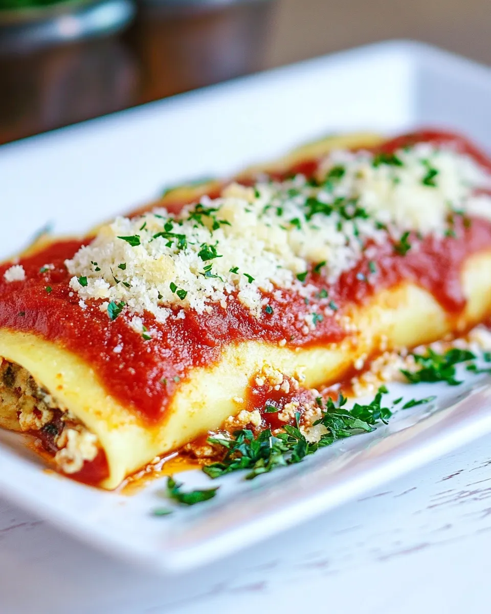 delicious Homemade Stuffed Manicotti shot