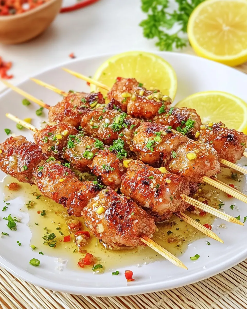 Healthy Honey-Glazed Chicken Skewers food shot